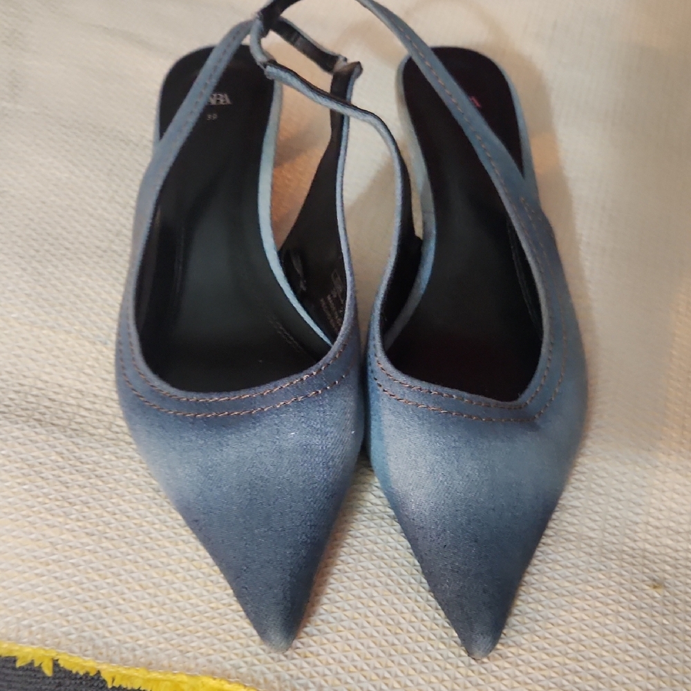 Zara Blue Women's Slingback Heels
